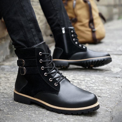 British Style Retro Men's Martin Boots Military Boots Work Boots High Top Shoes All-match Boots Men