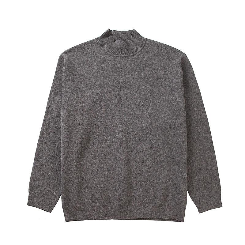 Autumn and Winter Thick Solid Color Knitted Half High Neck Micro Korean Loose Bottoming Sweater Men