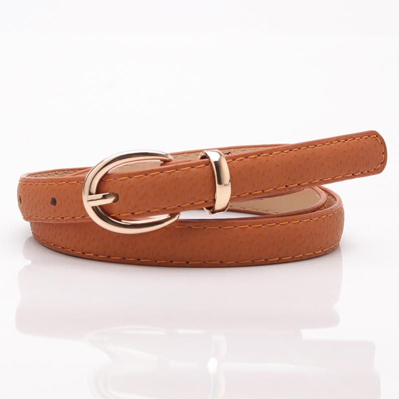 Women's Thin Belts Wild Belt Women  Pigskin Decorative Belts Black Student Belt