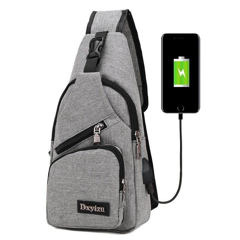 Large Capacity Bag Casual Outdoor Travel USB Charging Port Sling Bag Chest Bag for Men Crossbody Bag