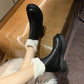 Snow Boots Women's Sheep Martin Boots Winter Plus Velvet Warm Thick-soled Boots Increased Round Toe British Short Boots