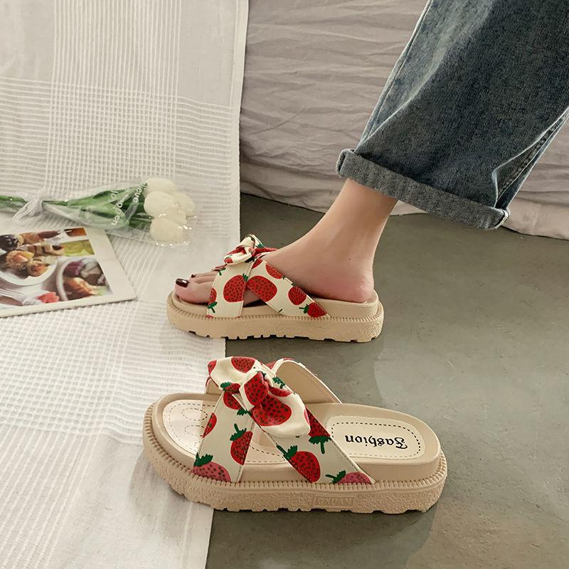 Women Open Toe Sandals and Slippers Women's Summer  Thick-soled Beach Shoes Seaside