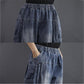 WTEMPO Summer Harem Pants Plus Size Elastic Waist Women's Jeans Loose Wide Leg Straight  Denim Big Pocket Trousers