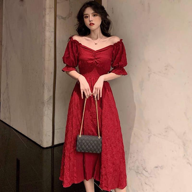 Ruffle Strapless Pleated Short Dress Women Off The Backless Casual Dress Summer Cotton Linen Dresses