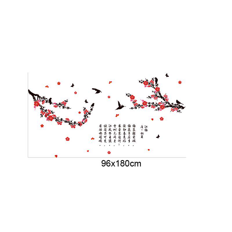 [Wall sticker ]Chinese Painting Calligraphy Birds Flower Plum Blossom Wall Stickers Kitchen Bedroom