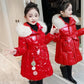 Girls' Cotton-padded Clothes Mid-length Girls' Thick Down Jackets Winter Clothes Shiny Children's Clothes Disposable Jackets