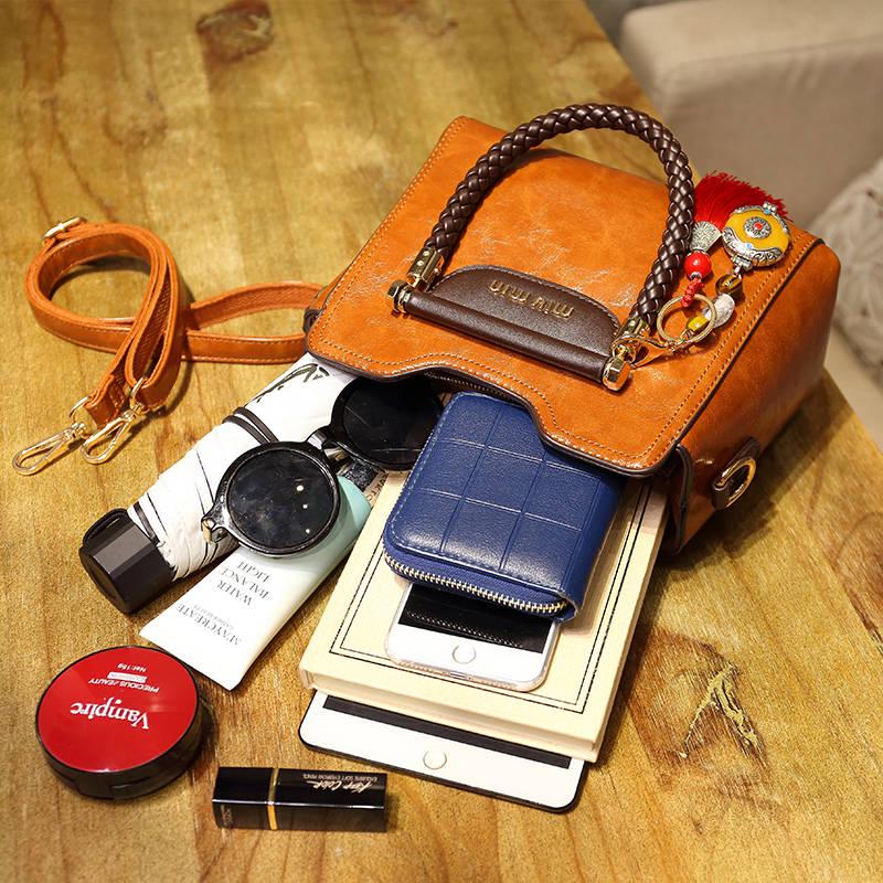 Leather Retro Women's Bag Vintage Women Shoulder Bag Crossbody Bag Messenger Handbag