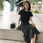 Women's Irregular Ruffled Beach Long Skirt Polka Dot Maxi Skirt Women 2020 Summer Bohemian Skirts