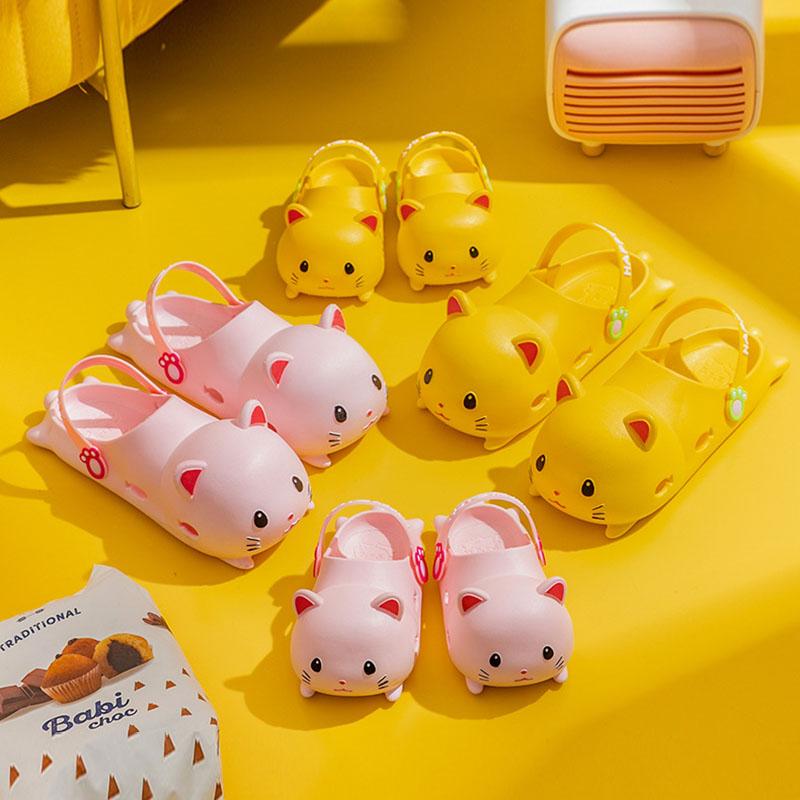 Kid Sandals Slippers Unisex Cartoon Cute Rabbit Slippers 2-7 Years Old Boy and Girl Slippers Yellow Pink Sandals and Slippers