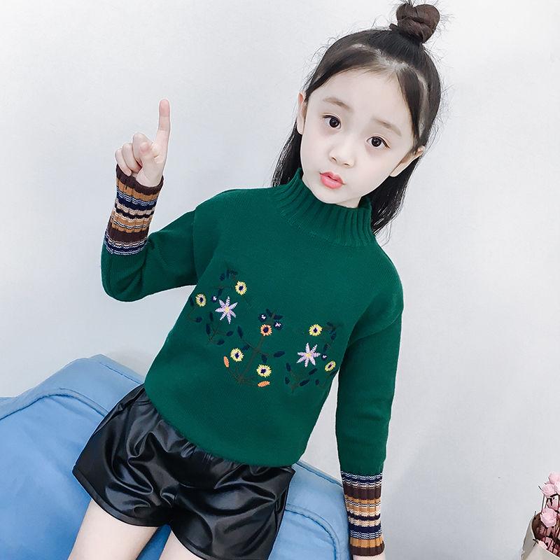 Autumn and Winter Little Girl Fashion Jacket Long-sleeved Hooded Children's Sweater Loose Knitted Cardigan