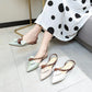 Sandals Female Summer Korean Fashion Fairy Style Bow Students Pointed Flat Bottom Drag