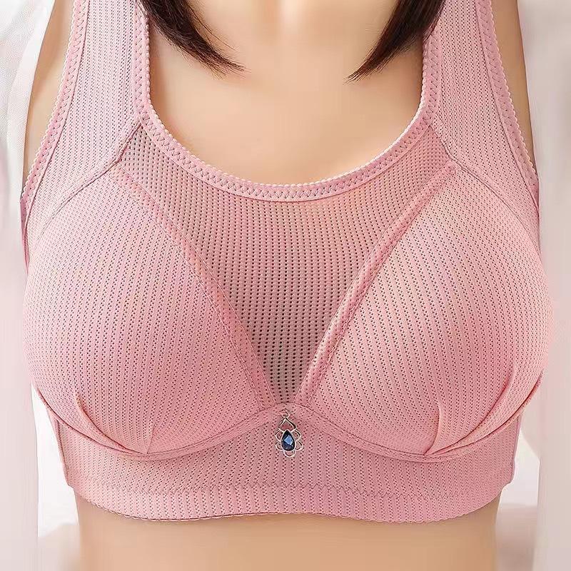 Sexy Front Button Bra Large Size Thin Comfortable Breathable No Rims Women's Underwear Gathered Adjustable Bra