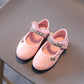 Girl's Soft Soled Bowknit Shoes Lace and Sequins Decoration Breathable Single Shoes Girls' Non Slip Solid Color Princess Shoes