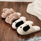 Autumn and Winter Dog Ear Design Pure Cotton Slippers Fashion Flat Cotton Shoes Indoor Casual Shoes