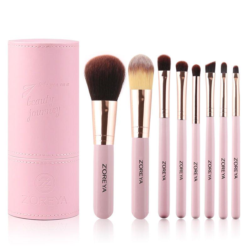1set Pink Black Mini Makeup Brush Set Cosmetics Kit Make Up Brush Kit with Iron Metal Box