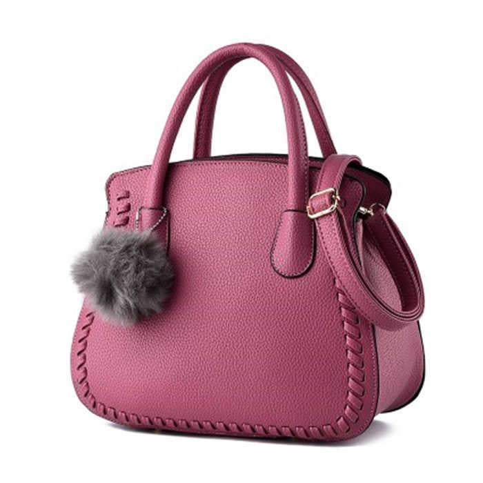 Women Hairball Pendant Handbag Lady Party Purse Casual Crossbody Messenger Shoulder Bags