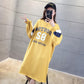 Large Size Mid-length Women's Sweater Autumn and Winter Fashion Trend with Letters Solid Color Women's Jacket