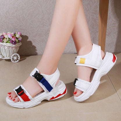 Women's Sandals Sports Platform Student Beach Shoes Korean Style All-match Flat Women's Shoes