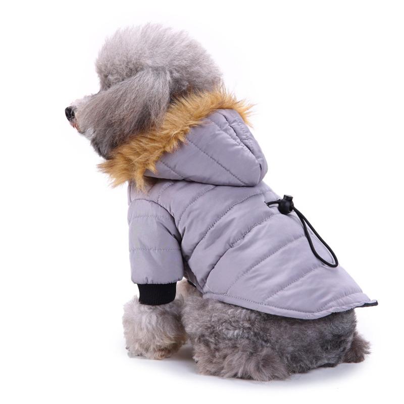 Winter Pet Dog Coats Jackets Hoodie Warm Clothes Fur Collar Small Dog Coats for Chihuahua French Bulldog Puppy Clothing Waterproof