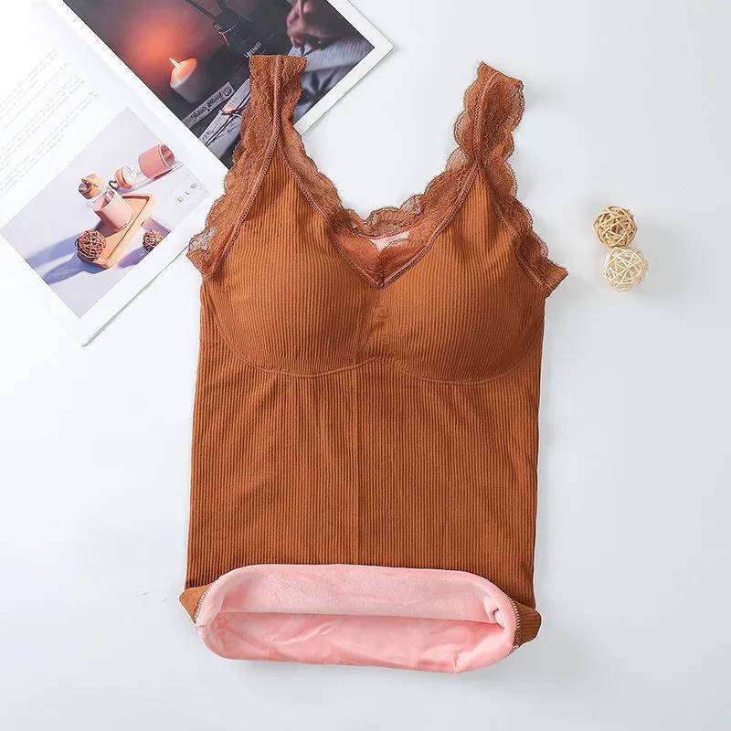 Thermal Underwear Women Plus Velvet Thickening Winter Outer Wear Sexy All-match High-end Vest Women All-in-one Slim Bottoming Shirt