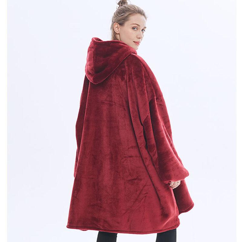 Wearable TV Blanket Hooded Blankets for Adult Sofa Cozy Super Soft Warm Blanket with Sleeves Hoodie Oversized Sweatshirt