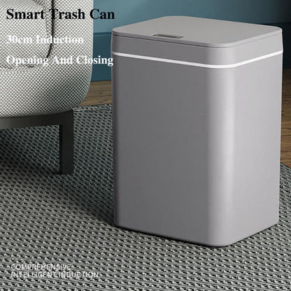 14 Liters Smart Sensor Trash Can Household with Lid Bathroom Kitchen Living Room Toilet Automatic Thickening Increase Trash Can