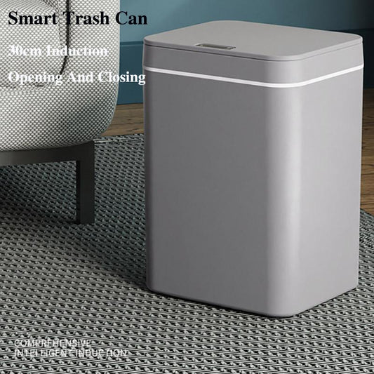 14 Liters Smart Sensor Trash Can Household with Lid Bathroom Kitchen Living Room Toilet Automatic Thickening Increase Trash Can