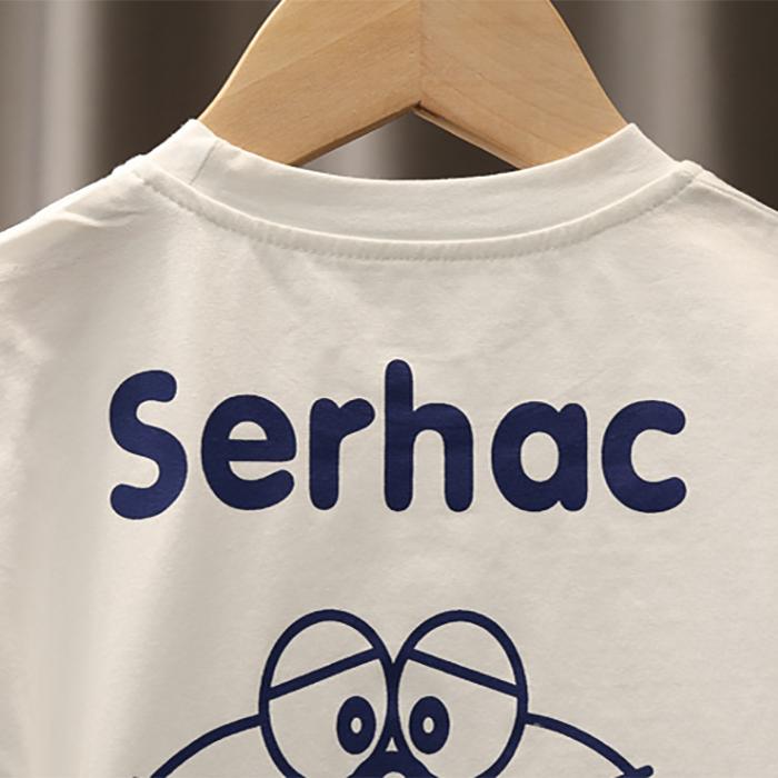 Summer Children's Clothes Summer 1-5 Years Old Children's Boy and Girl Solid Color Printing Short-sleeved Suit