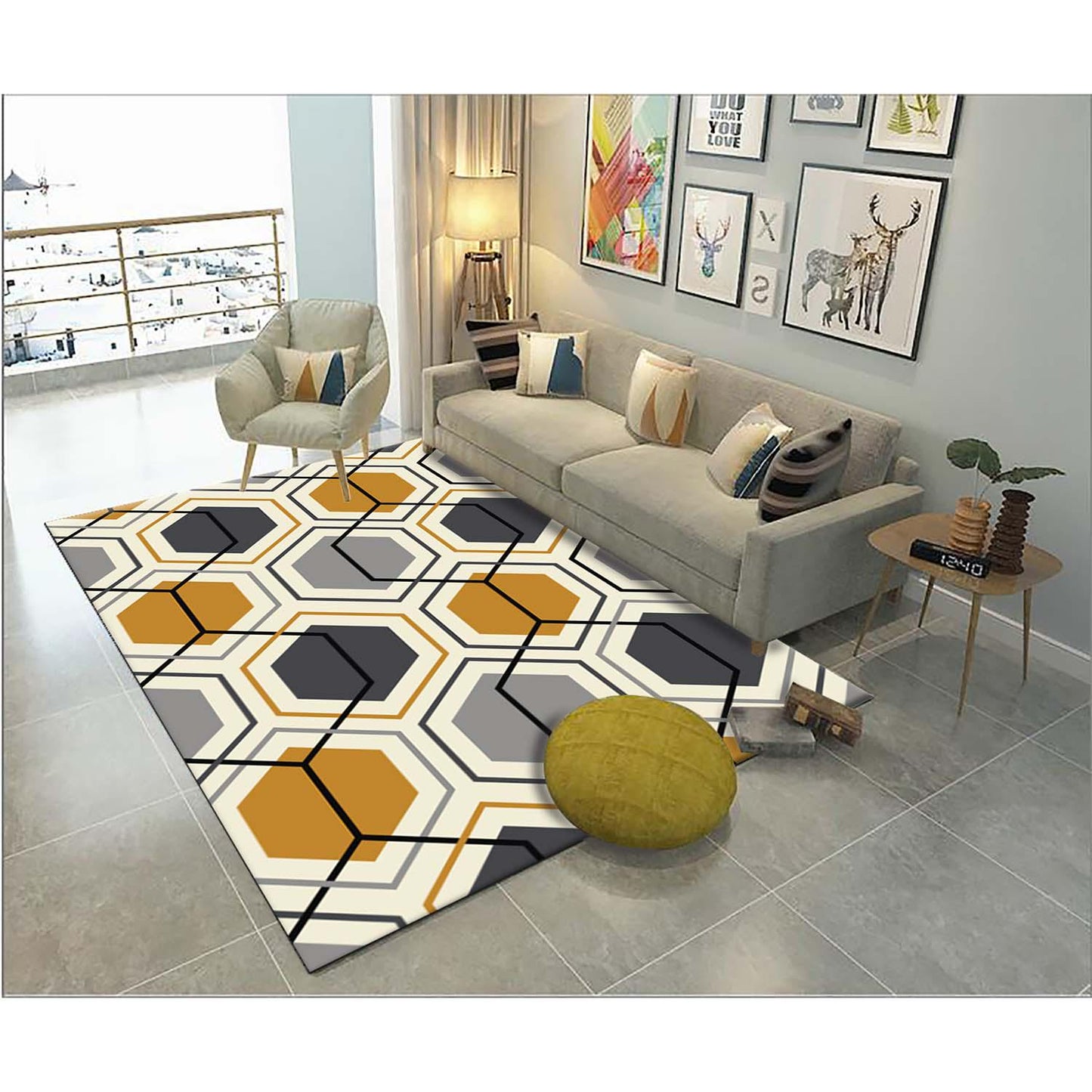 European Simple Style Carpet Black Grey White Geometric for Home Room Coffee Table Floor Rug Area Mats