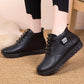 Women's Autumn and Winter Casual Sports Shoes Soft Bottom Pu Leather Shoes All-match Ladies Flat Cotton Shoes