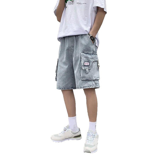 Workwear Denim Shorts Men's Loose Summer Thin Pants Trendy Personality All-match Five-point Pants