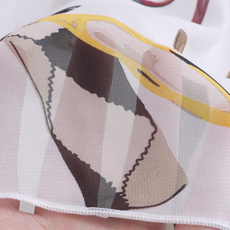 Spring and Summer Mid-length Chiffon Print Bow Boho Beach Skirt Women's Skirt
