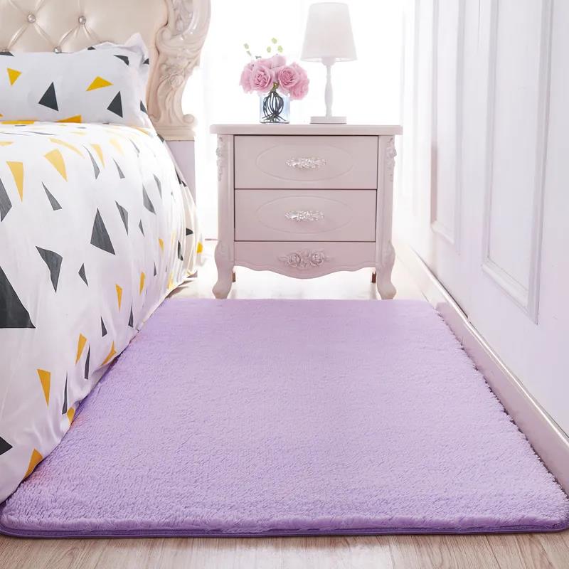 Plush Carpet Living Room Bedroom Room Female Growth Square Floor Mat