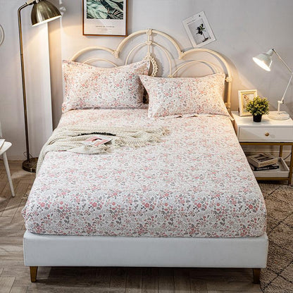100% Cotton One-piece Bed Sheet Mattress Protector Cotton Thick Printed Bedspread