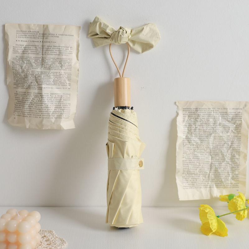 French Retro Umbrella Folding Sun and Rain Dual-use Sun Umbrella Sunscreen and UV Protection Female Minimalist Abstinence Ins Wind