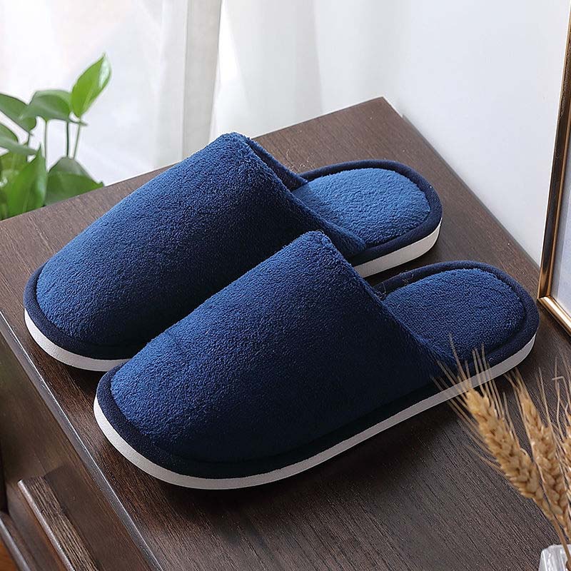 Men Shoes Warm Home Plush Soft Slippers Indoors Anti-slip Winter Floor Bedroom Shoes