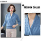 Women's Solid Color Woollen Sweater Loose Plus Size Cross V-neck Sweater Pullover Wool Knit Jumper