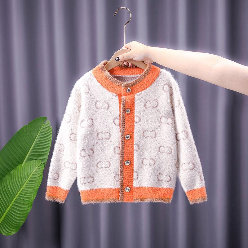 Girls Sweater 2021 Fall/winter Cardigan Western Style Big Boy Girl Knit Sweater Coat