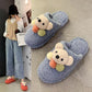 Girls Plush Slippers Cute Papillon Design Flat Shoes Home Leisure Warm Autumn and Winter