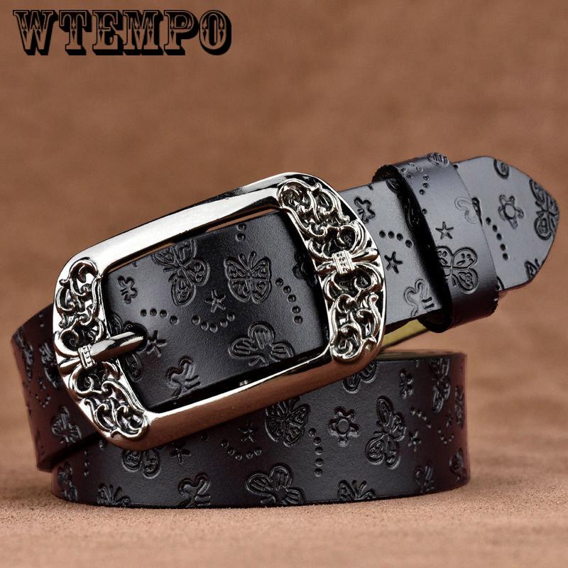 Round Metal Circle Belt Female PU Leather Waist Belts for Women Jeans Pants