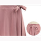 Bow Tie Irregular Large Hem Skirt Women's Large Size High Waist Slit Skirt Solid Color Slim A-line Skirt