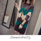 Mid-length Pullover Sweater Women All-mach Loose Large Size Thick Knitted Sweater dress Autumn Winter