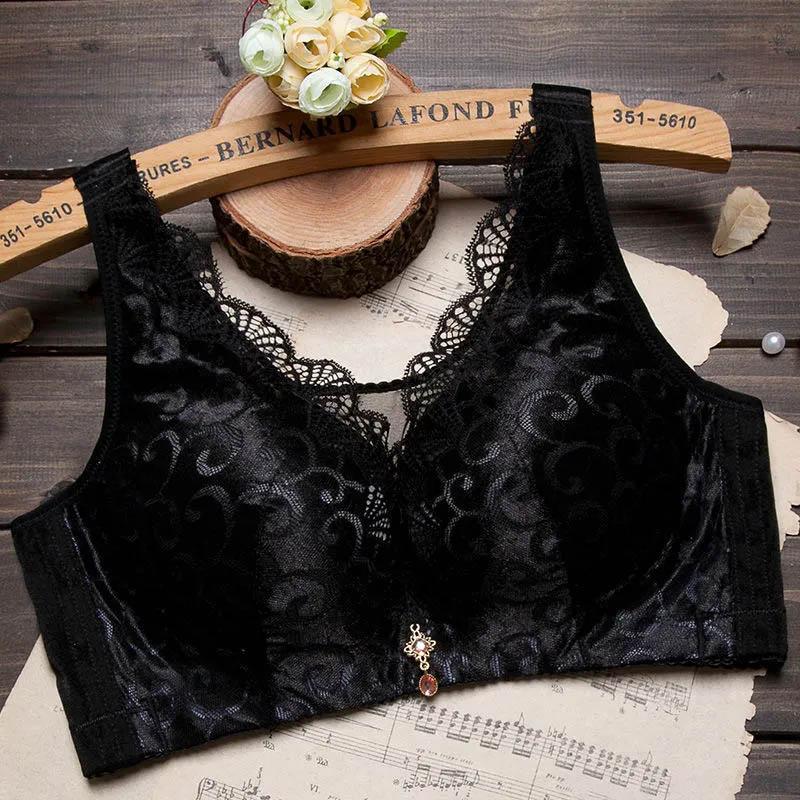 Thin Underwear Women's No Steel Ring Bra Gather Adjustment Type Upper Collection Auxiliary Breast Sexy Lace Breathable Anti-glare Bra