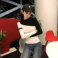 Color Matching Knitted Bottoming Shirt Slim Long-sleeved Sweater Women's Tight Tops
