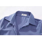 V-neck Chiffon Shirt Women's Long-sleeved Loose Pullover Shirts Korean Style Temperament Solid Color Double Layer Collar Shirt Blue White Casual Shirt