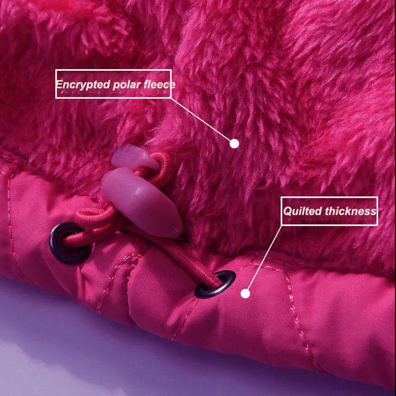 Outdoor Polar Fleece Jacket Winter Plus Velvet Thickened Warmth Short Stand-up Collar Waterproof and Windproof Jacket Suitable for Women