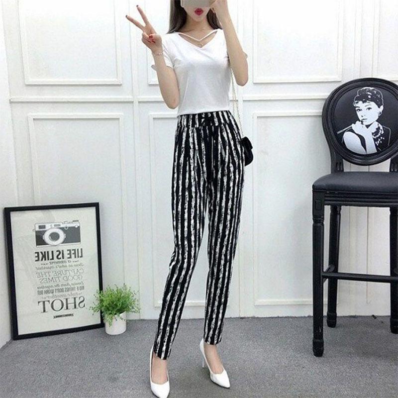 Harem Pants Women's Pants Loose Large Size Ninth Pants Pencil Pants Casual Elastic Pants Elastic Pants