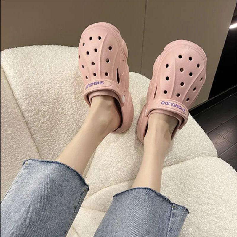 Cave Shoes Women Wear Ins Tide Summer Fashion Thick Bottom Non-slip Baotou Slippers Beach Sandals