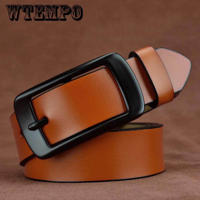 Leather Belts for Women Jeans Strap Vintage Metal Pin Buckle Fashion Style Trouser Cummerbunds