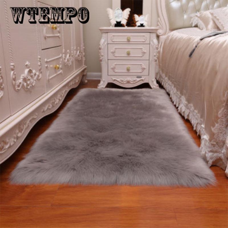 Soft Artificial Deerskin Rug Chair Cover Bedroom Mat Artificial Warm Hairy Carpet Seat  Warm